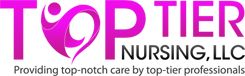 Logo design in pink and black colors.